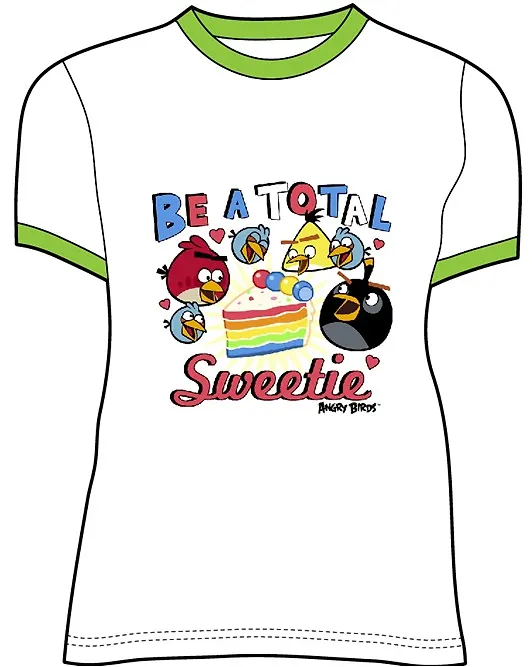 Angry Birds Футболка для девочек BEATOTAL (7-8 лет, Белый) (TSG86-WHT-AB) 2372994 — 1