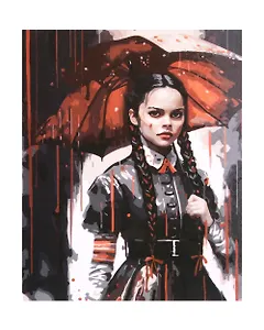 Холст с красками по номерам "Красный дождь", 40 х 50 см