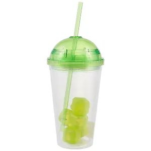 Стакан с пластмассовыми кубиками льда (зеленый) (400мл) (42708)