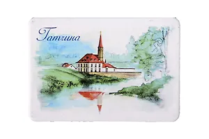 Магнит картон тушь акварель Приоратский замок (Гатчина) (МК/213/002)