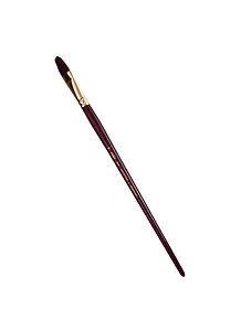 Кисть художественная Вернисаж, синтетика бордовая, плоскоовальная, длинная ручка №18, Гамма