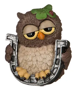 Фигурка Сова с подковой 9см  (537-243)