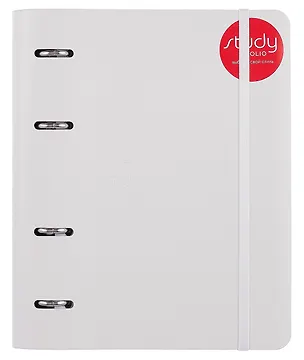 Тетрадь 120л кл. "Journal", белый, на кольцах, блинт.тиснение, верт.резинка, обл. кож.зам 3085191