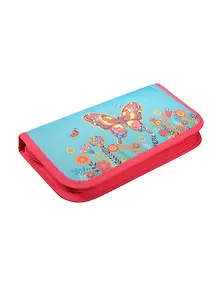 Пенал школьный 1отд. "Радужная бабочка" 20*10*2.5см, полиэстер, Феникс