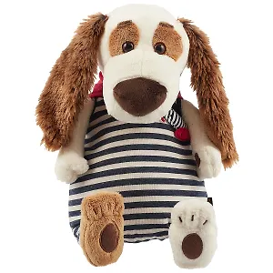 Мягкая игрушка Такса Бартоломей в комбинезоне в полоску (33 см) (Bart33-005)
