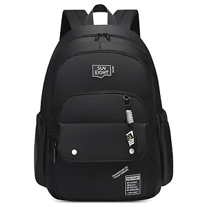 Рюкзак черный "Sun Eight" 47*32*15,5см, 3 отделения, 3 кармана, с брелоком