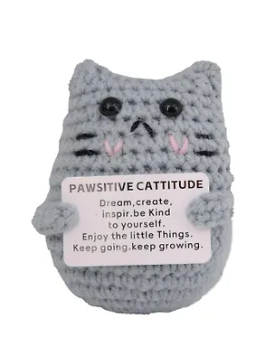 Мягкая игрушка с пожеланием Котик (вязаная) (11см) (12-4305-202508-XP19) 3124848