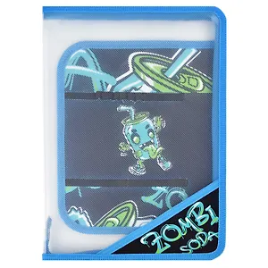 Папка для труда А4 1отд. "ЗОМБО БАНКА" полипропилен, молния, внутр.разделитель с держателями