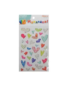 Наклейка декоративная леденцовая 1 Сердца 3 (95*185) (Наклей-ка!) (упаковка)