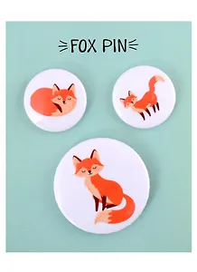 Набор значков Лисички (металл) (2 шт 25мм, 1 шт 38мм)