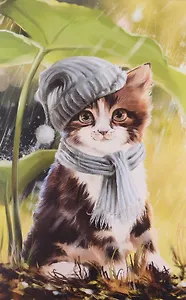 Картина для раскрашивания по номерам. Панно "Укрытие от дождя"