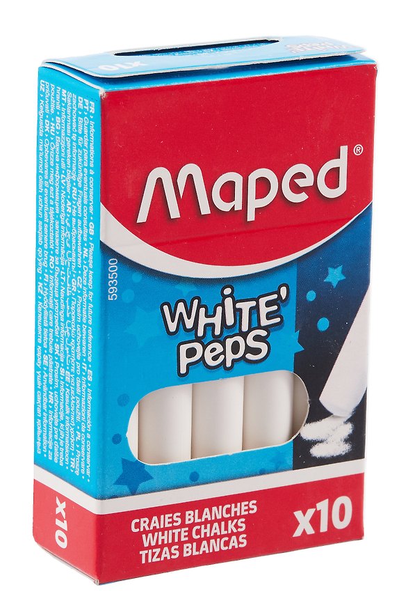 Мелки белые круглые, 10 штук, Maped 225877 — 1