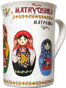 Кружка-декоративная фарфор "Матрешка.Классика" белая, 061-34