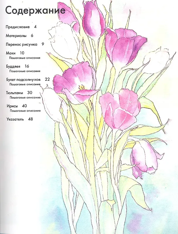 Книга Рисуем по схемам. Сияющие цветы. Акварель () — 2
