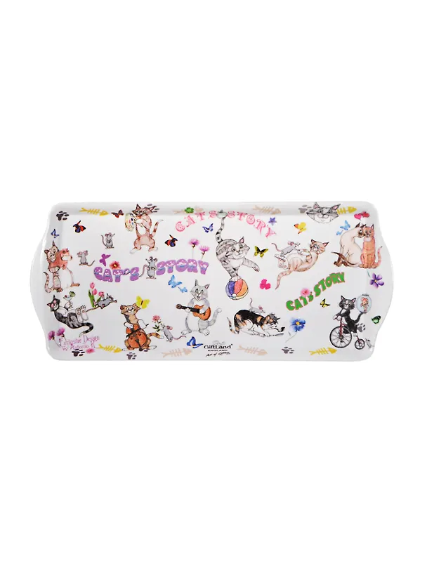 GiftLand Поднос сервировочный "Веселые кошки" 38,8*16,5см пластик ML-003 2395978 — 1