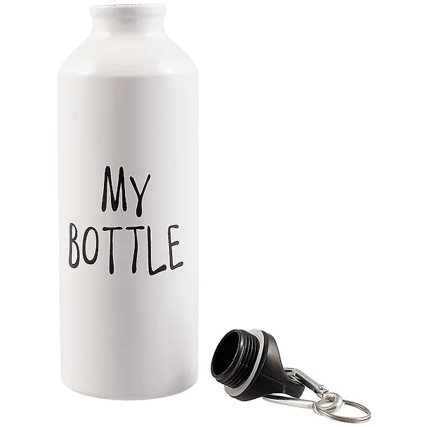 Бутылка с карабином My Bottle (белая) (металл) (500мл) 2739374 — 2