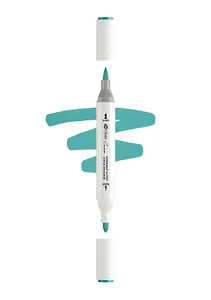 Маркер акриловый "Сонет" зелёный кобальтовый, двусторонний, перо кисть/пуля