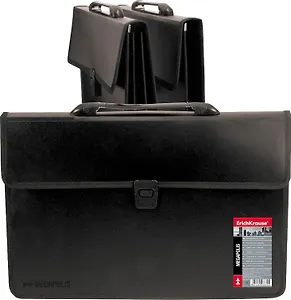 Портфель MEGAPOLIS F/C, 2 отд. окантовка, черный, Erich Krause