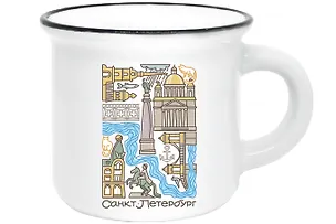 Кружка фарфор.мал.матовая  "СПб. Тетрис", белая 3159094