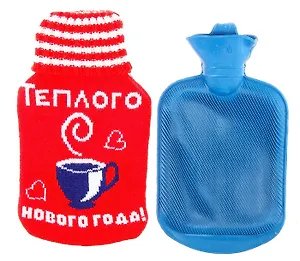грелка водяная в вязаном чехле Теплого нового года резина 1000 мл 686661 (Сима-ленд)
