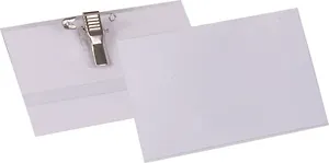 Бейдж iOffice 60*90мм с булавкой и клипом (идентификатор) прозрачный