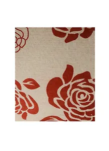 Отрез льна, 48*45 см, в пакете без подвеса, красные розы