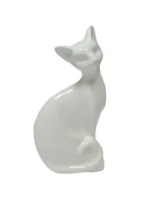 Фигурка Кошка белая (17см) (керамика) (390-468)