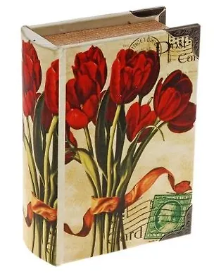 Шкатулка-книга дерево Букет тюльпанов (17х11х5 см) (521764) 2371645