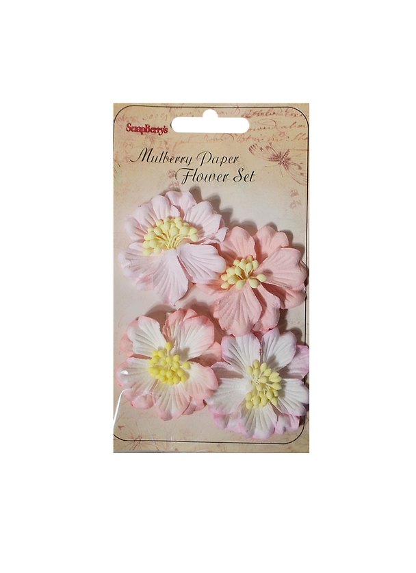 Гардении микс розовые (SCB300107) (набор 4шт) (d=5см) (ScrapBerry`s) (упаковка) 2439950 — 1