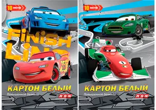 Картон белый 10л А4 "Cars" премиум, карт.папка, Disney — 228131 — 1