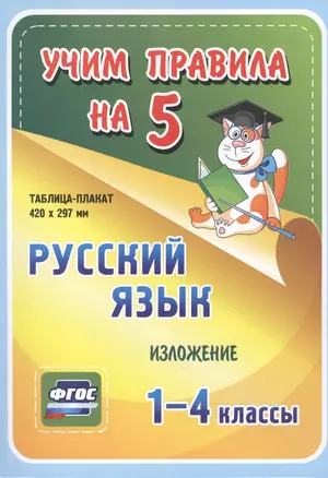 Русский язык. Изложение. 1-4 классы. Таблица-плакат — 2594235 — 1