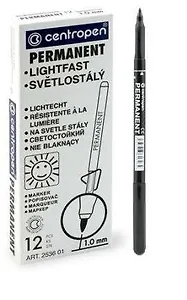Маркер перманентный Centropen, Permanent, черный 1 мм