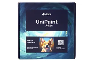 UniPaint Pack Картины по номерам 6 сюжетов "Милые собачки" (24 цвета) (20x20 см) 3150673