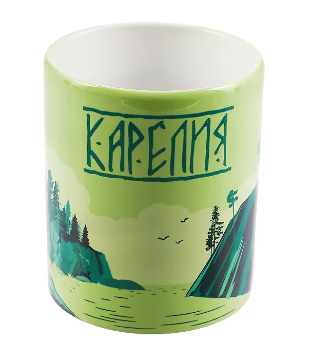 Кружка Карелия, зеленая (керамика) (330мл) 2979603 — 1