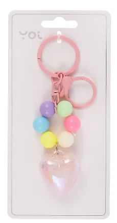 Брелок Сердце с бусинами перламутровое (ПВХ) (7см) (12-102481B-202412-K32) 3078858