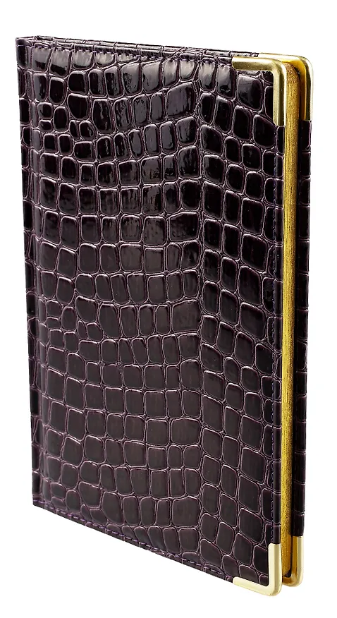 Книга для записей А5 80л кл. "BUSINESS PREMIUM. Iguana (фиолетовый)" иск.кожа, поролон, мет.уголки, тонир.блок. зол.торец, 2 ляссе, инд.уп. 3006223 — 2