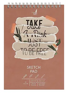 Скетчбук А5 40л "Be free" комбинир.блок, тв.обложка, софт.тач., евроспираль