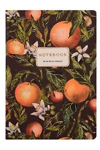 Книга для записей А5 60л кл. "FLORA.PARADISE.ORANGES" иск.кожа, сшивка, Bruno Visconti