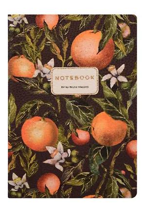 Книга для записей А5 60л кл. "FLORA.PARADISE.ORANGES" иск.кожа, сшивка, Bruno Visconti 3158919