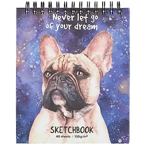 Скетчбук А6 40л "Бульдог" 120г/м2, тв.обложка, спираль