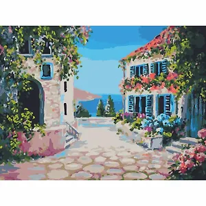 Картина по номерам на холсте ТРИ СОВЫ "Солнечный город", 30*40см, с акриловыми красками и кистями