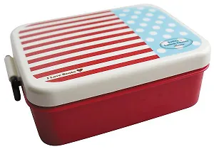 Ланчбокс Полоска/горошек красный (1 ярус)