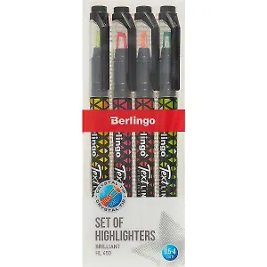 Текстовыделители Berlingo, Brilliant Textline HL450, 4 цвета 0,5-4 мм
