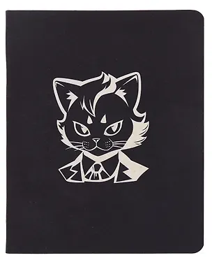 Тетрадь 48л кл. "TOTAL BLACK. Cat and mouse" цветной диз.картон, тиснение фольгой, гологр.линза, ассорти 3070085