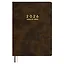 Еженедельник дат. 2026г. А4 80л "Тиволи делавэ" коричневый, кожзам, мягк.переплет, блинт.тиснение, офсет, тисн.фольгой, 2 ляссе, инд.уп — 3128852 — 1