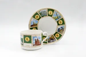 Чайно-кофейная пара Зеленый Исаакий-М. всадник-Спас [Set8-14502]