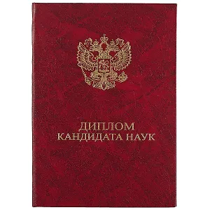Обложка "Диплом кандидата наук" бордо, бумвинил