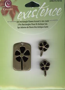 Декоративный элемент цветок золото COUSIN  (34675-018) (3 шт.) (упаковка)
