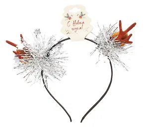 Ободок новогодний Рожки с мишурой (текстиль) (12-06141-P13)