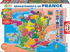 Пазл Educa 150 эл. 48*34см.. Департаменты Франции